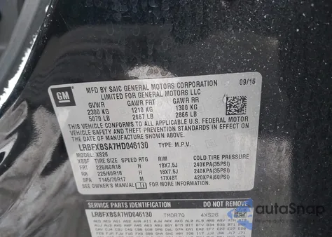 2017 Buick Envision Essence z USA, uszkodzony, nr VIN LRBFXBSA7HD046130